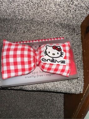 Hello Kitty Red and White Gingham Bow Headband